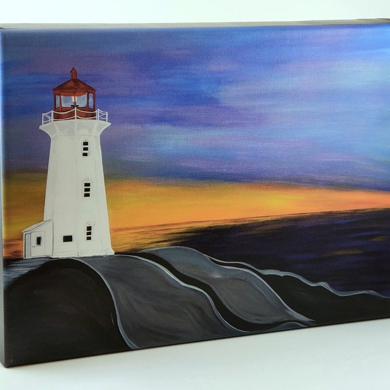 Sunset at Peggy's Cove gallery wrapped print by Karl Penton