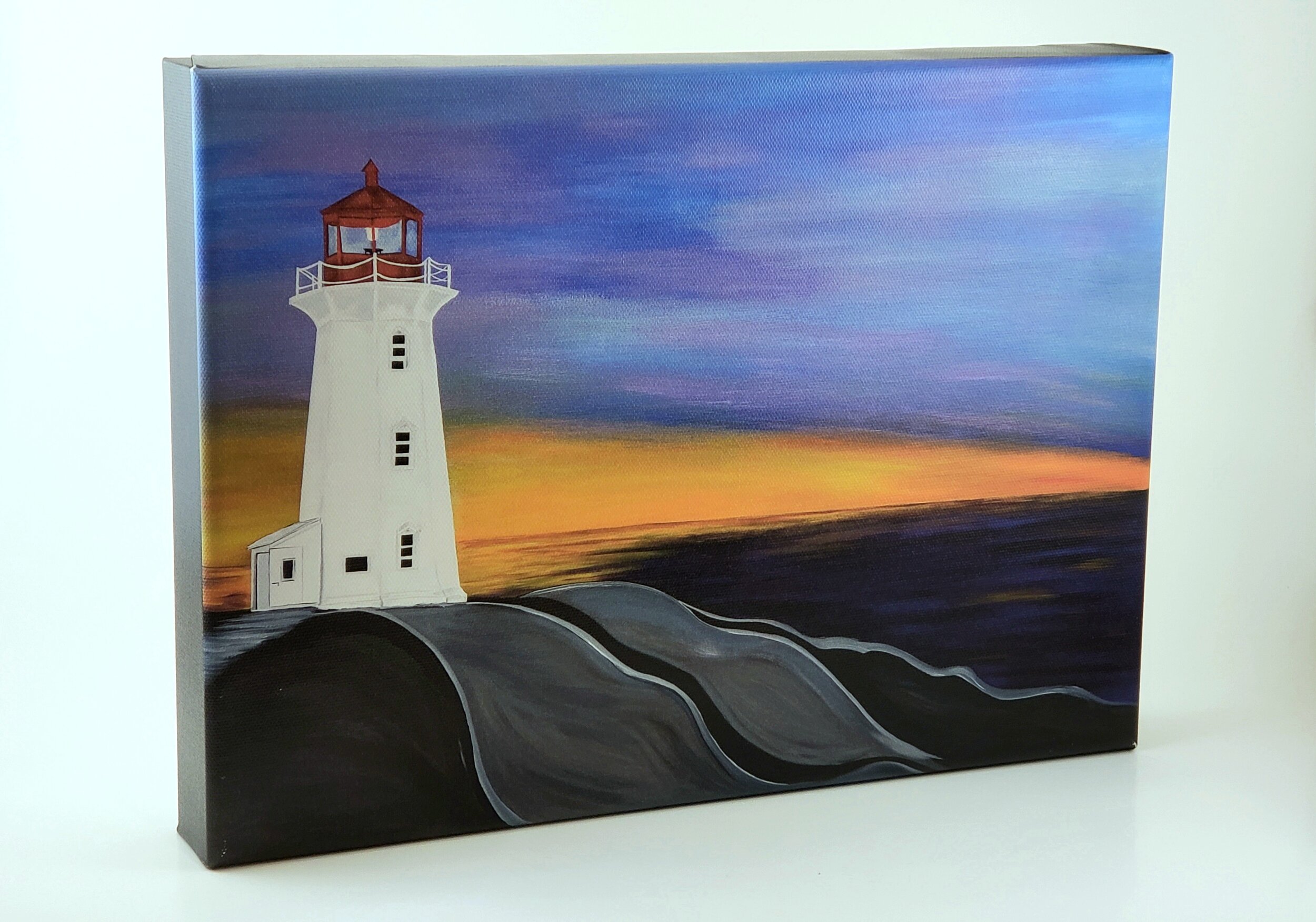 Sunset at Peggy's Cove gallery wrapped print by Karl Penton