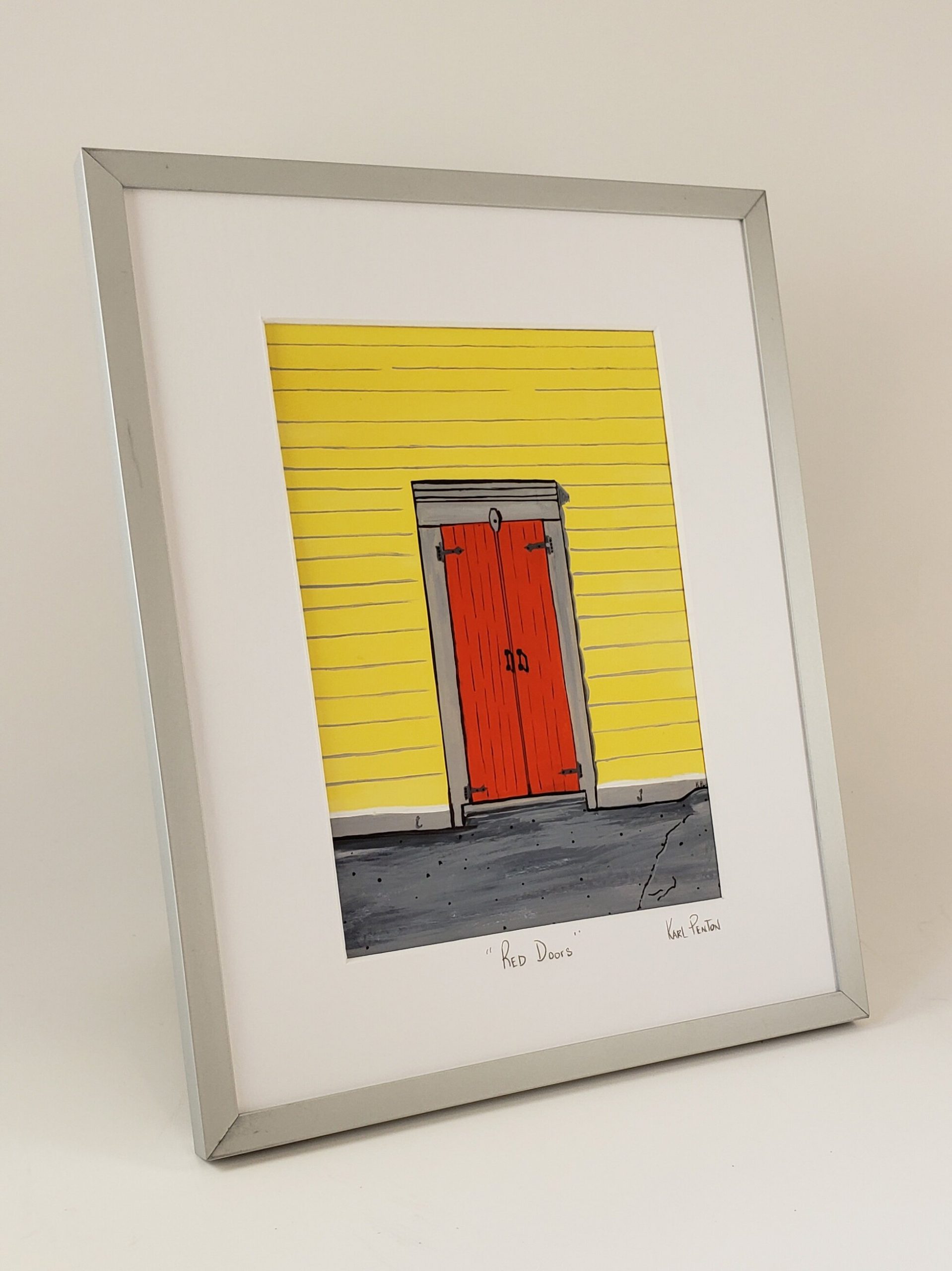 Red Doors Matted print by Karl Penton